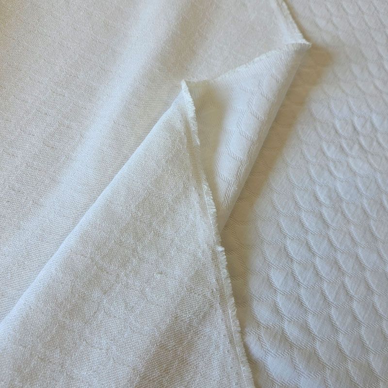 Tela de Piqué Conchas Blanco Roto (ancho 1,60M) - Imagen 2