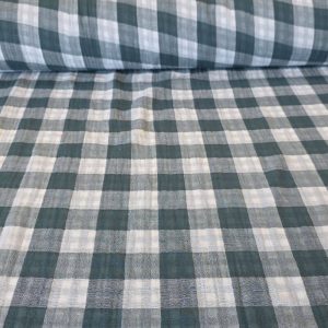 Tela de Doble Gasa Bambula Vichy Verde Botella Reversible (ancho 1,40M)