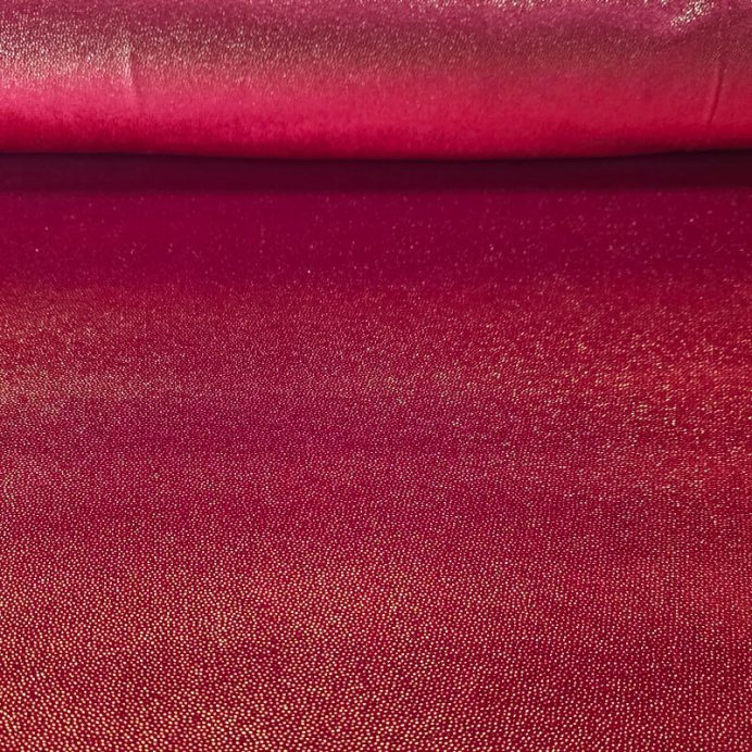 Tela de Terciopelo Roja con Foil Dorado (ancho 1,60M)