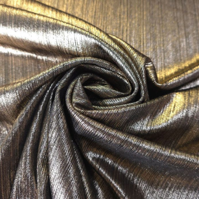 Tela de Punto Lamé Cobre Plisada Foil (ancho 1,45M) - Imagen 5