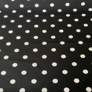 Tela de Stretch Negro Lunar Blanco de 1,3cm (ancho de la tela 1,50M)