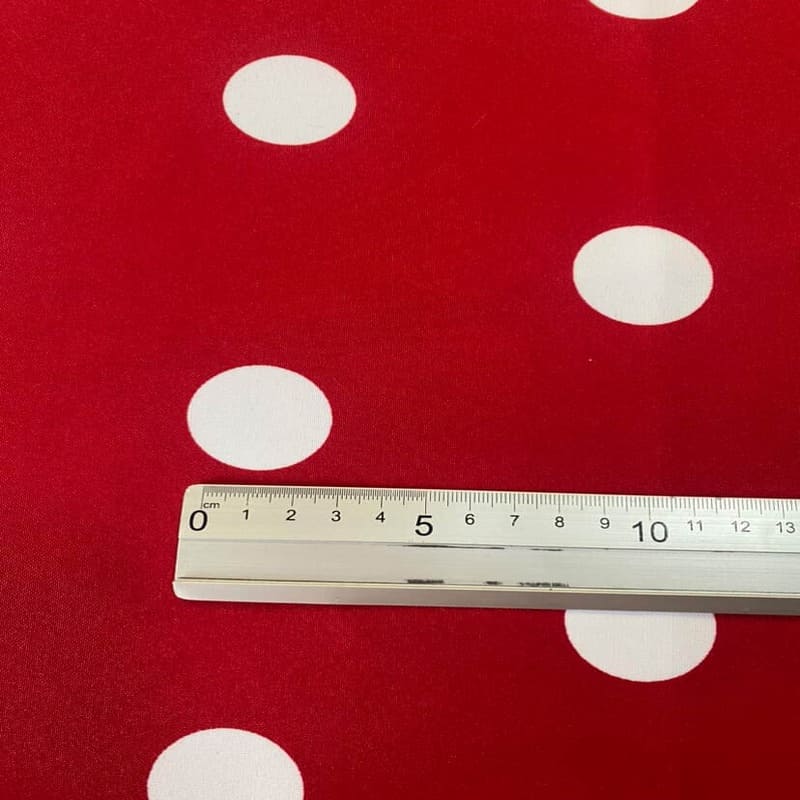 Tela de Stretch Roja Lunar Blanco de 3 cm (ancho de la tela 1,50M) - Imagen 4