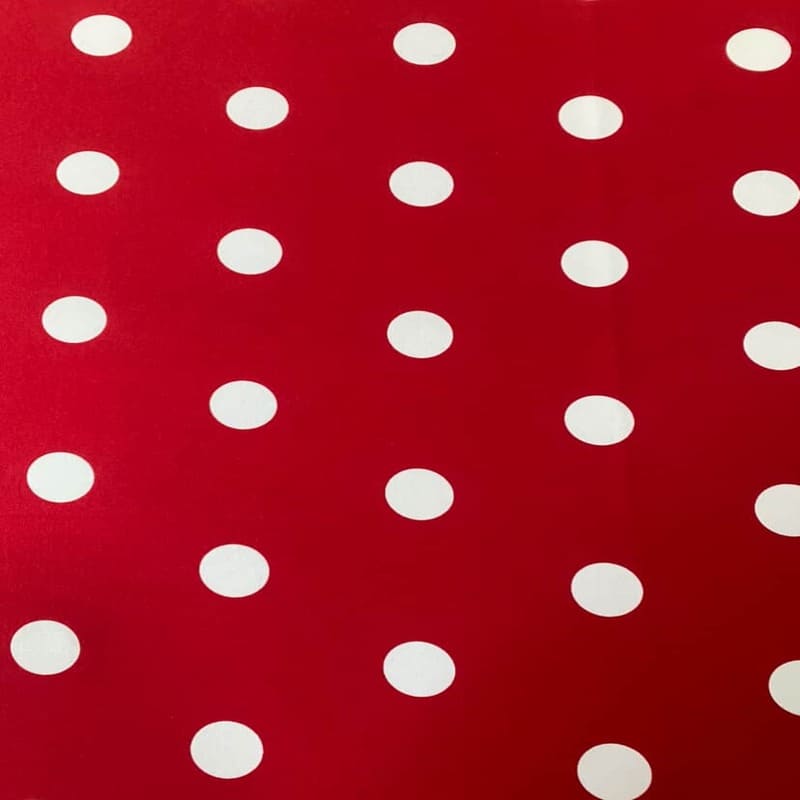 Tela de Stretch Roja Lunar Blanco de 3 cm (ancho de la tela 1,50M)