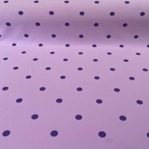 Tela Bielástica Lila con Lunares Morados de 1,5 cm (ancho 1,50M)