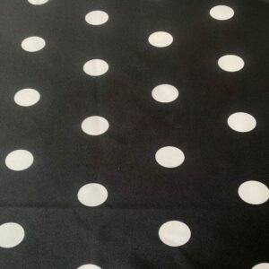 Tela de Stretch Negro Lunar Blanco de 3cm (ancho de la tela 1,50M)