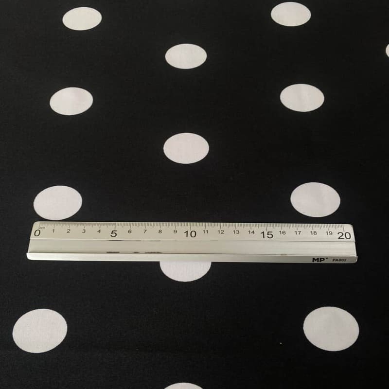 Tela de Stretch Negro Lunar Blanco de 3cm (ancho de la tela 1,50M) - Imagen 3