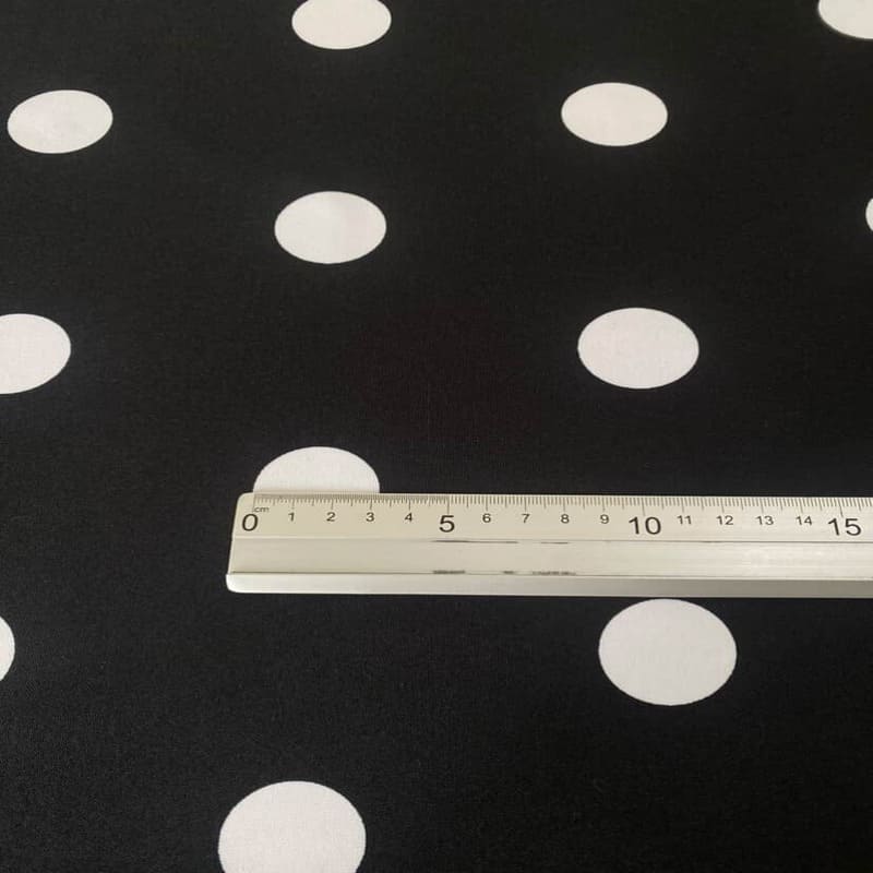 Tela de Stretch Negro Lunar Blanco de 3cm (ancho de la tela 1,50M) - Imagen 4