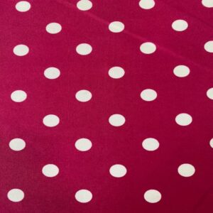 Tela de Stretch Rosa Fucsia Lunar Blanco de 1,3 cm (ancho de la tela 1,50M)
