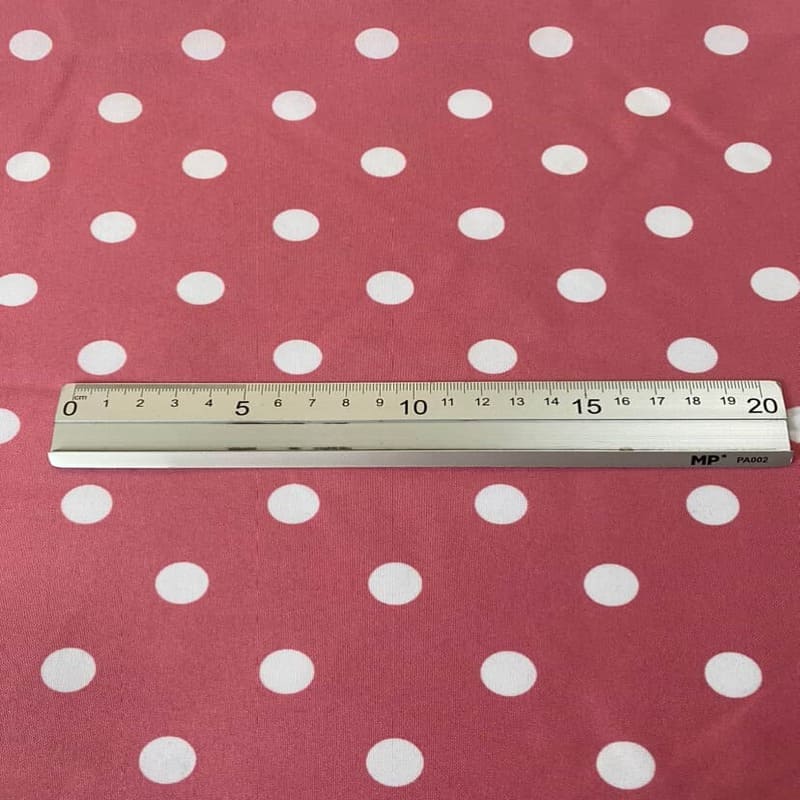 Tela de Stretch Rosa Suave Lunar Blanco de 1,3 cm (ancho de la tela 1,50M) - Imagen 3