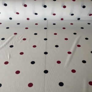 Tela de Lunares Bicolor Flamenca Poliéster Con fondo Blanco (ancho 1,50M)