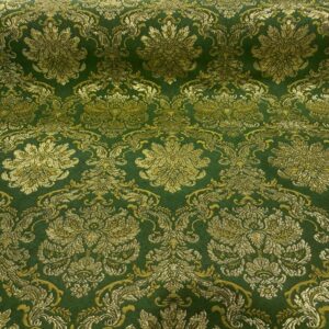 Tela de Damasco Jacquard Verde y Dorado Reversible (ancho 2,80M)