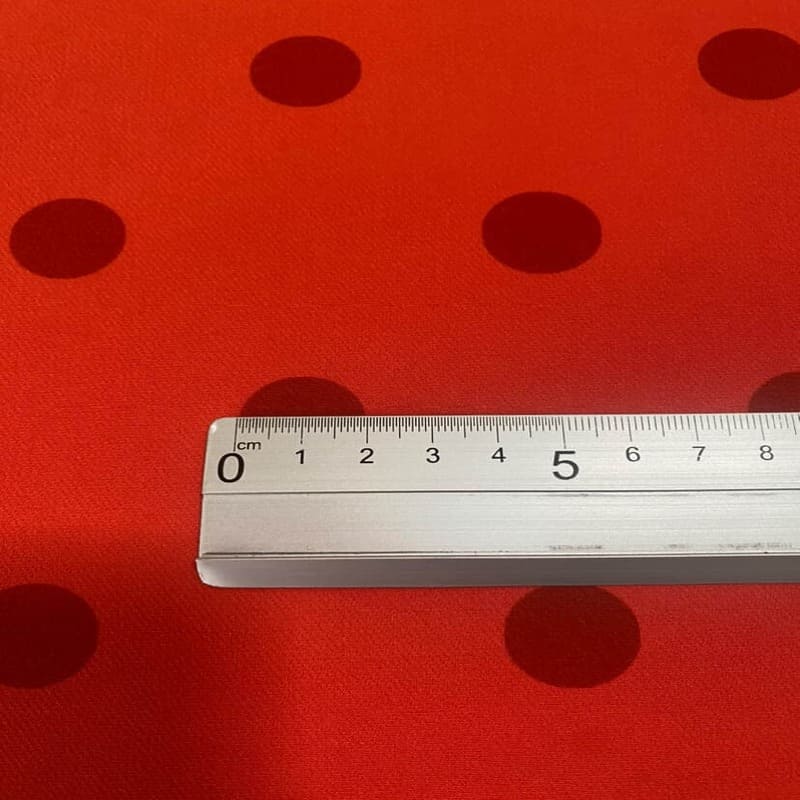 Tela Bielástica Coral con Lunares de 3cm (ancho 1,50M) - Imagen 3