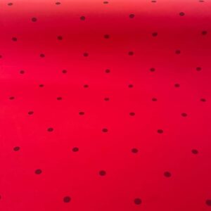 Tela Bielástica Roja con Lunares Burdeos de 1,2 cm (ancho 1,50M)