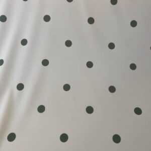 Tela de Lunares (2cm) color Verde Flamenca Poliéster Fondo Beige (ancho 1,50M)
