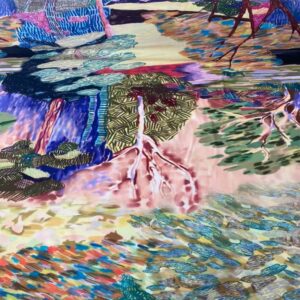 Tela Estampado Bielástico Fino Motivo Pintura Van Gogh (ancho 1,50M)