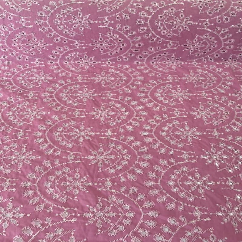 Tela de Perforado Algodón Rosa Maquillaje (ancho 1,50M)
