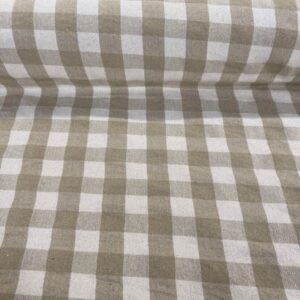 Tela de Cuadros Vichy Rustico 100% Algodón Beige (ancho 1,50M)