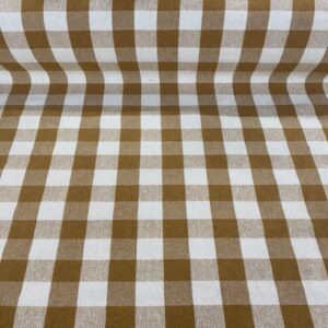 Tela de Cuadros Vichy Rustico 100% Algodón Camel (ancho 1,50M)