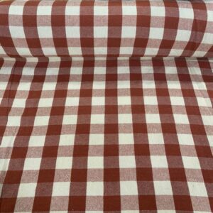 Tela de Cuadros Vichy Rustico 100% Algodón Teja (ancho 1,50M)