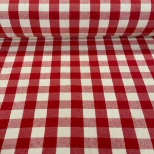Tela de Cuadros Vichy Rustico 100% Algodón Rojo (ancho 1,50M)