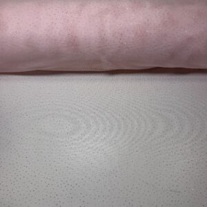 Tul de Licra Rosa Purpurina Plata (Ancho 1,55M)