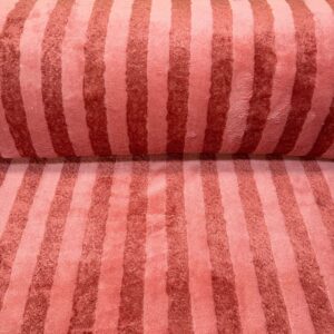 Toalla Bambú Rayas Teja y Salmón Rosado (Ancho 1,50M)