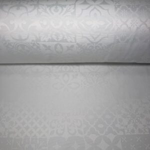Mantelería Jacquard Cuadrícula con Dibujos Arabescos (Ancho 3,20M)