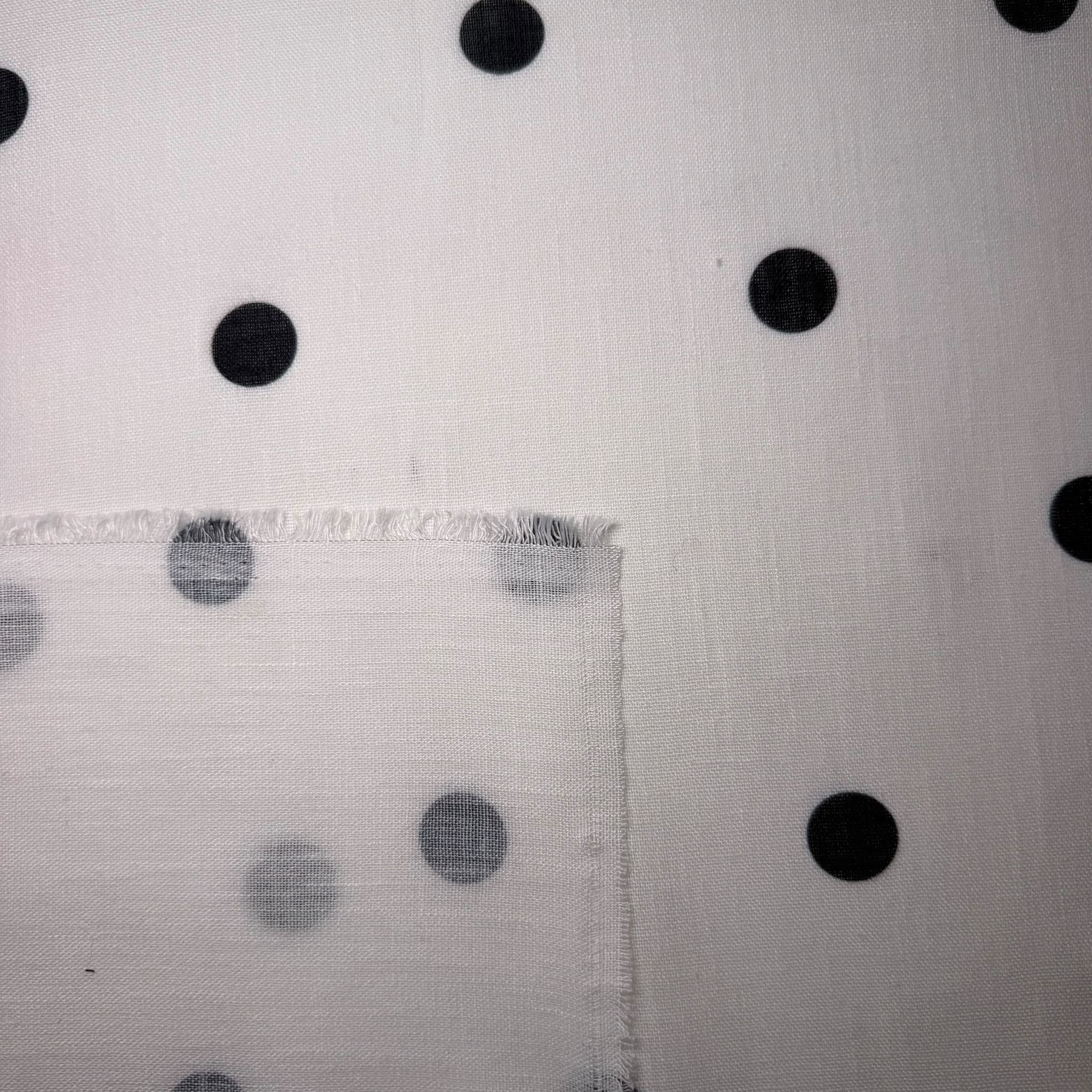 Polilino Blanco con Lunares Negros (Ancho 1,50M) - Imagen 2