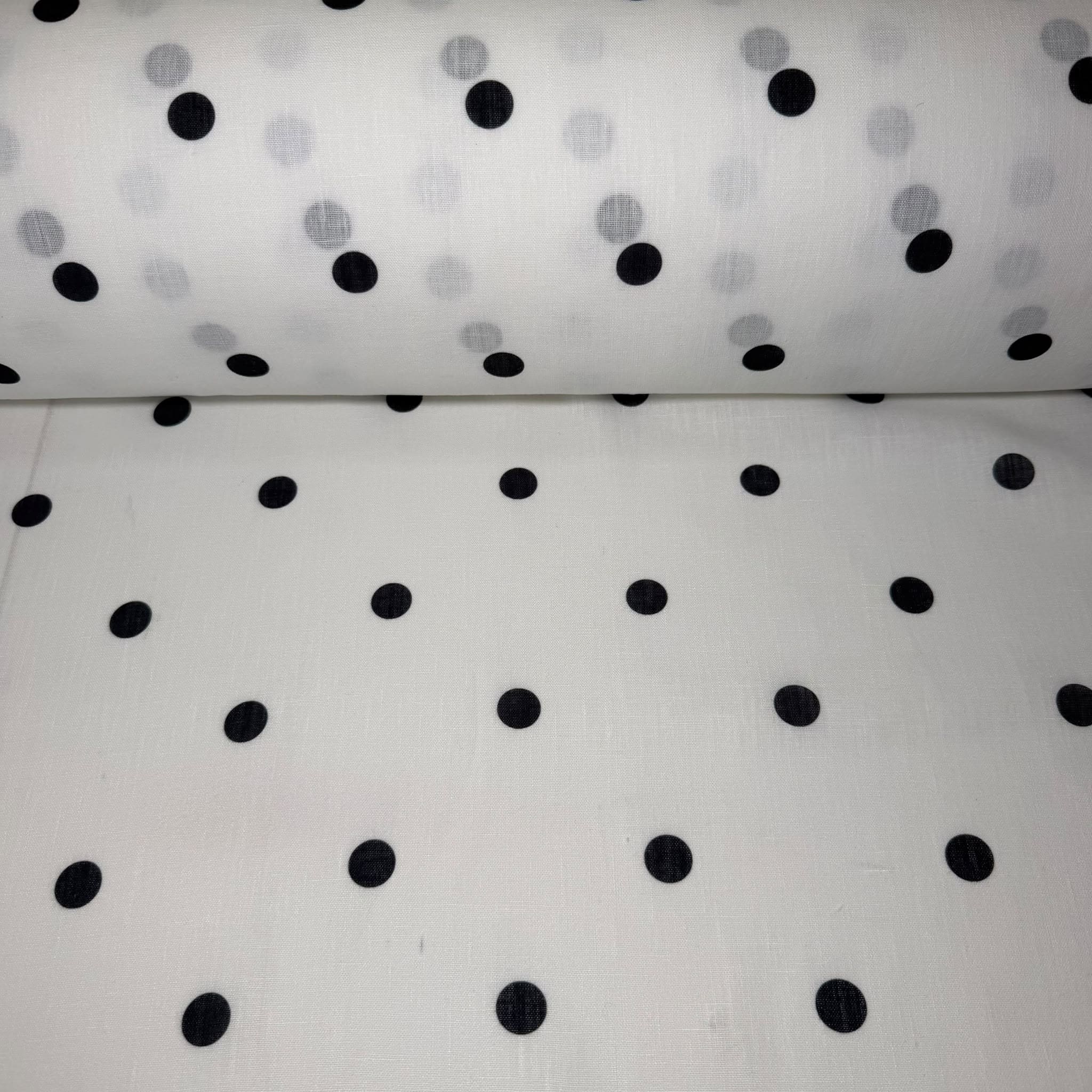 Polilino Blanco con Lunares Negros (Ancho 1,50M)
