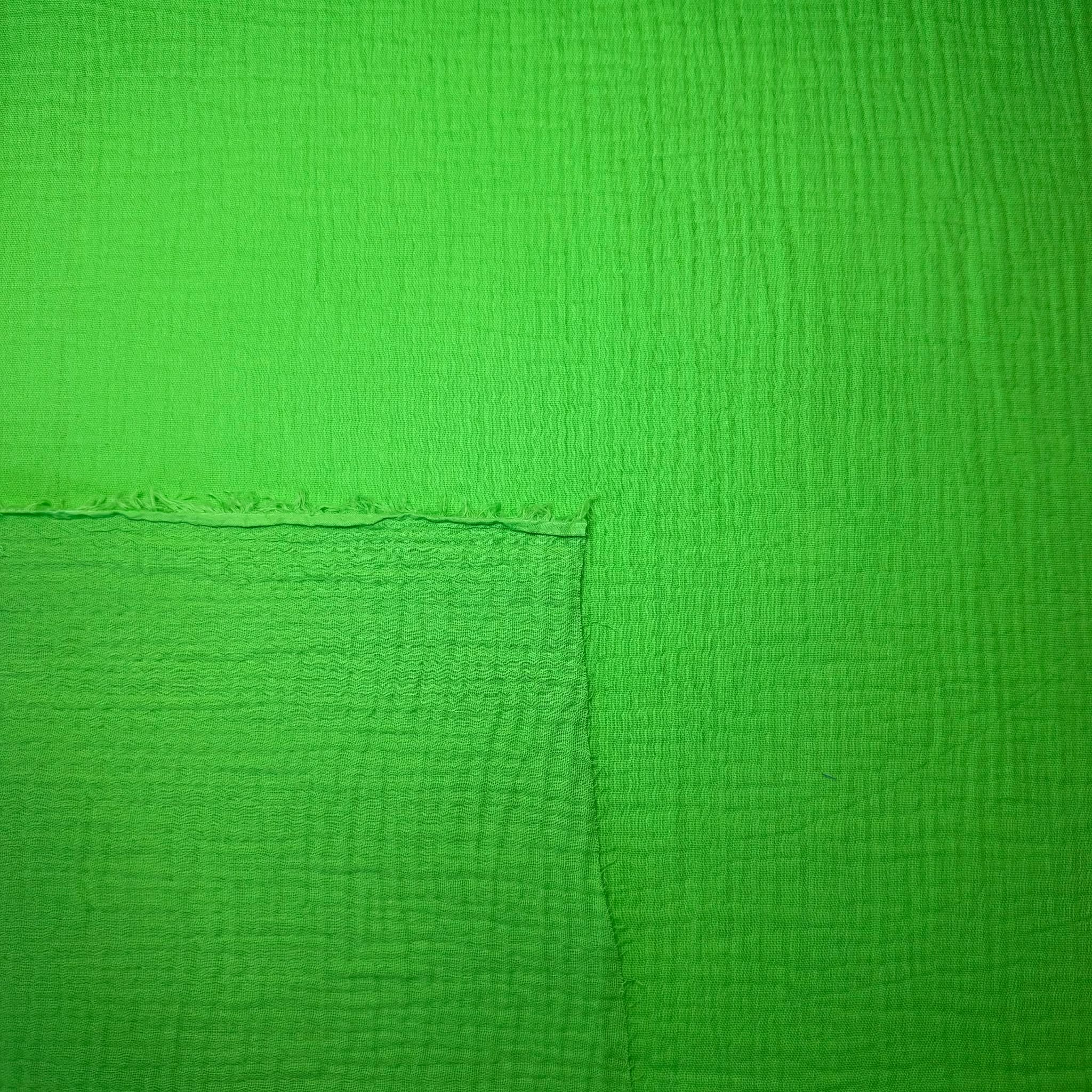 Tela Doble Gasa Bambula Verde Fuerte (Ancho 1,40M) - Imagen 2