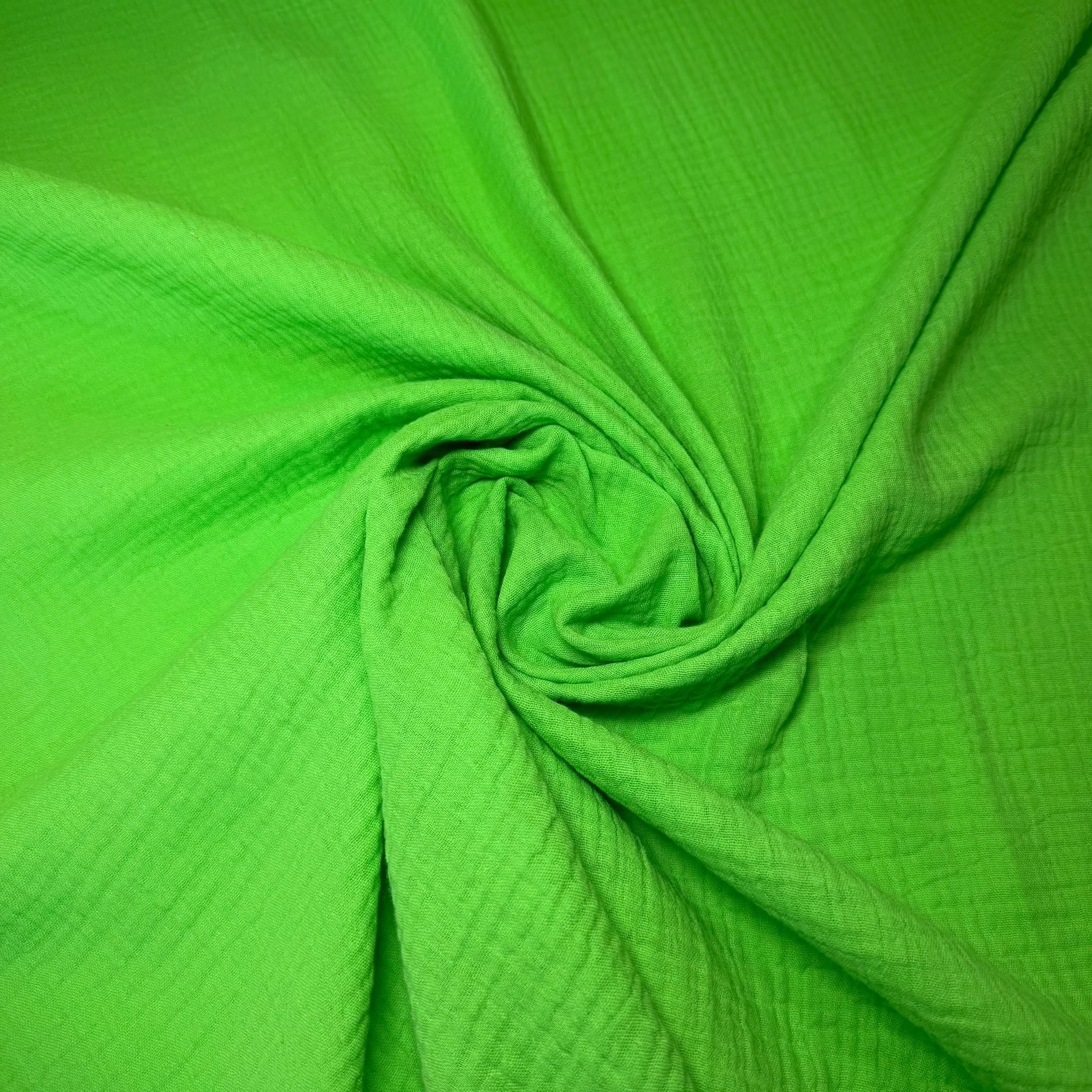 Tela Doble Gasa Bambula Verde Fuerte (Ancho 1,40M) - Imagen 3
