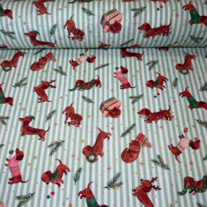 Popelín de Algodón Navidad Dulces Perritos (Ancho 1,50M)