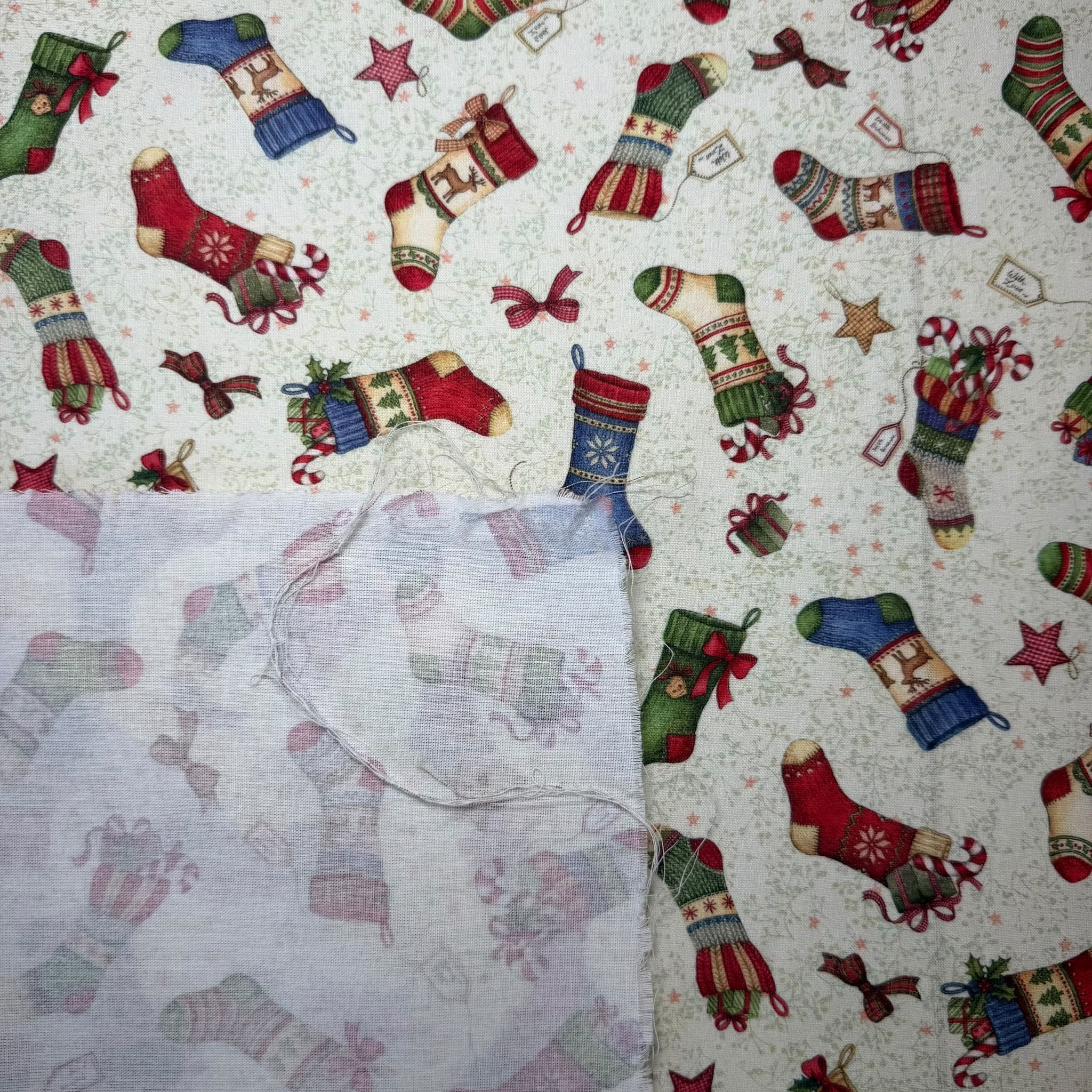 Popelín de Algodón Calcetines Navideños (Ancho 1,50M) - Imagen 2