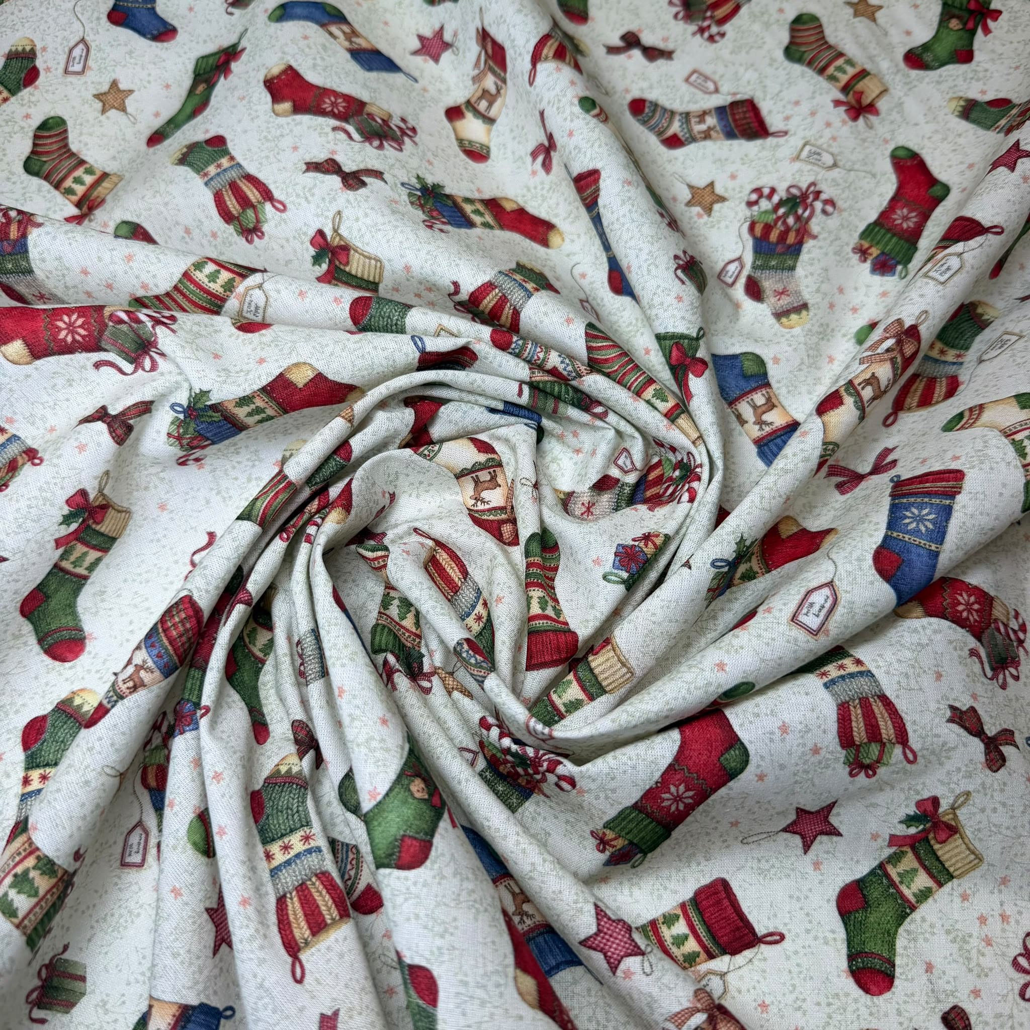 Popelín de Algodón Calcetines Navideños (Ancho 1,50M) - Imagen 3