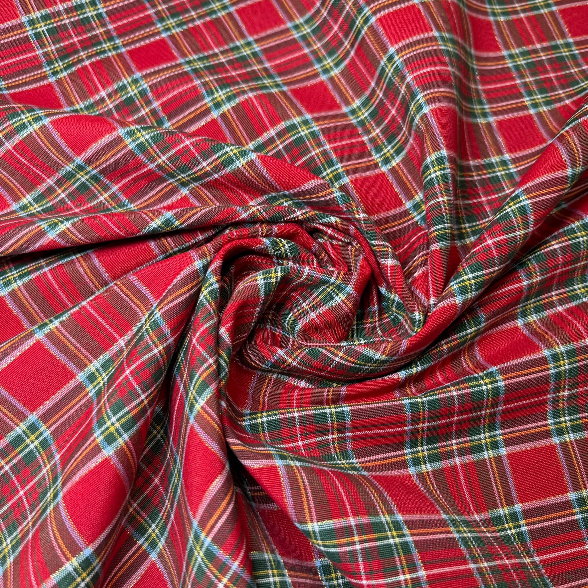 Cuadros Escoceses Pequeños Rojos con Lurex (Ancho 3,20M) - Imagen 3