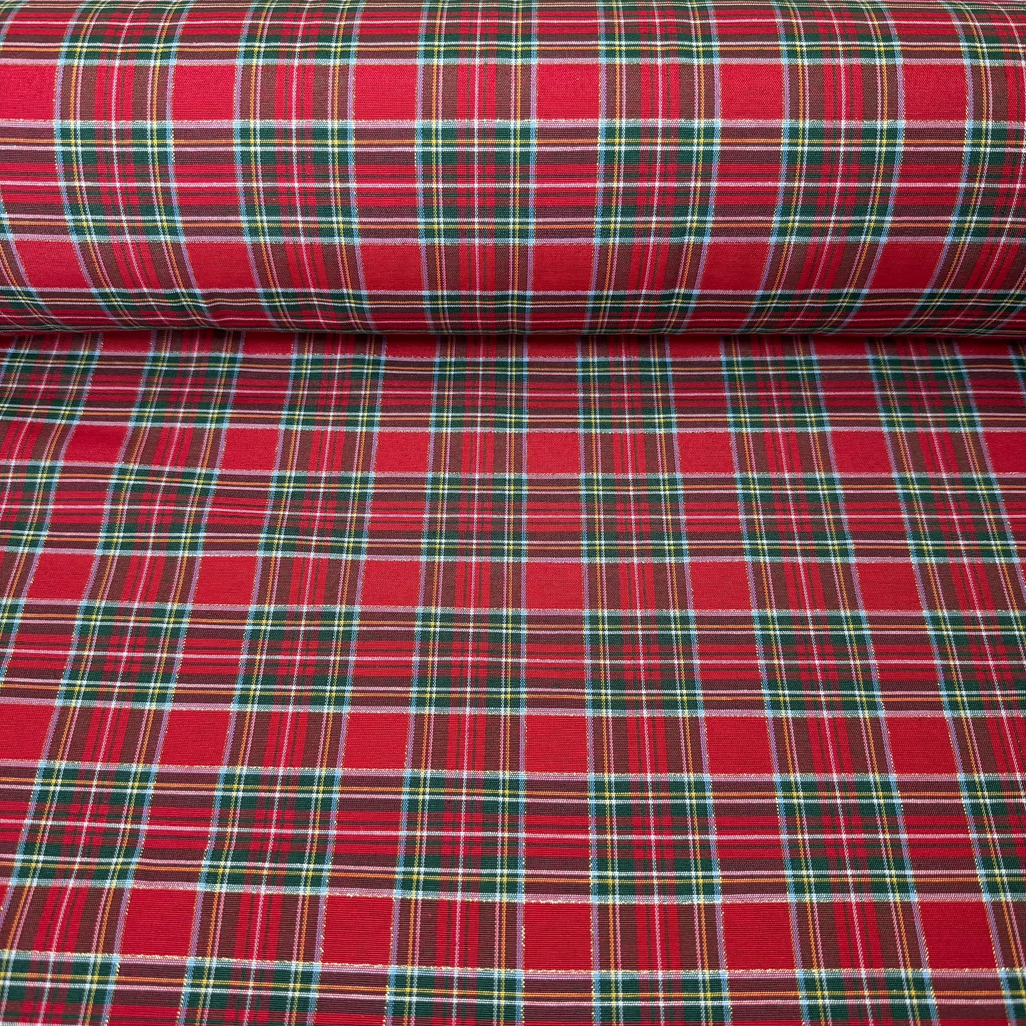 Cuadros Escoceses Pequeños Rojos con Lurex (Ancho 3,20M)