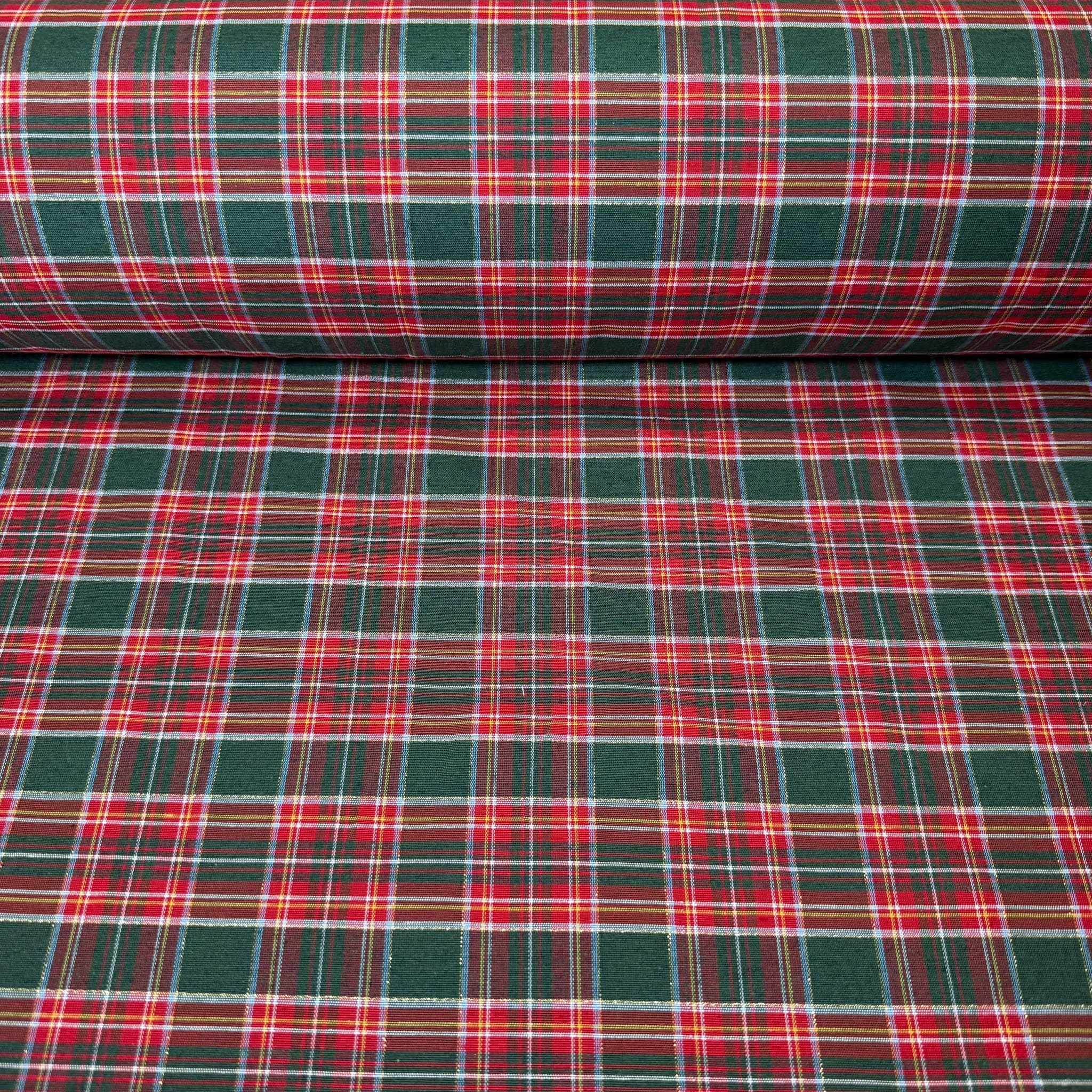 Cuadros Escoceses Pequeños Verdes con Lurex (Ancho 3,20M)