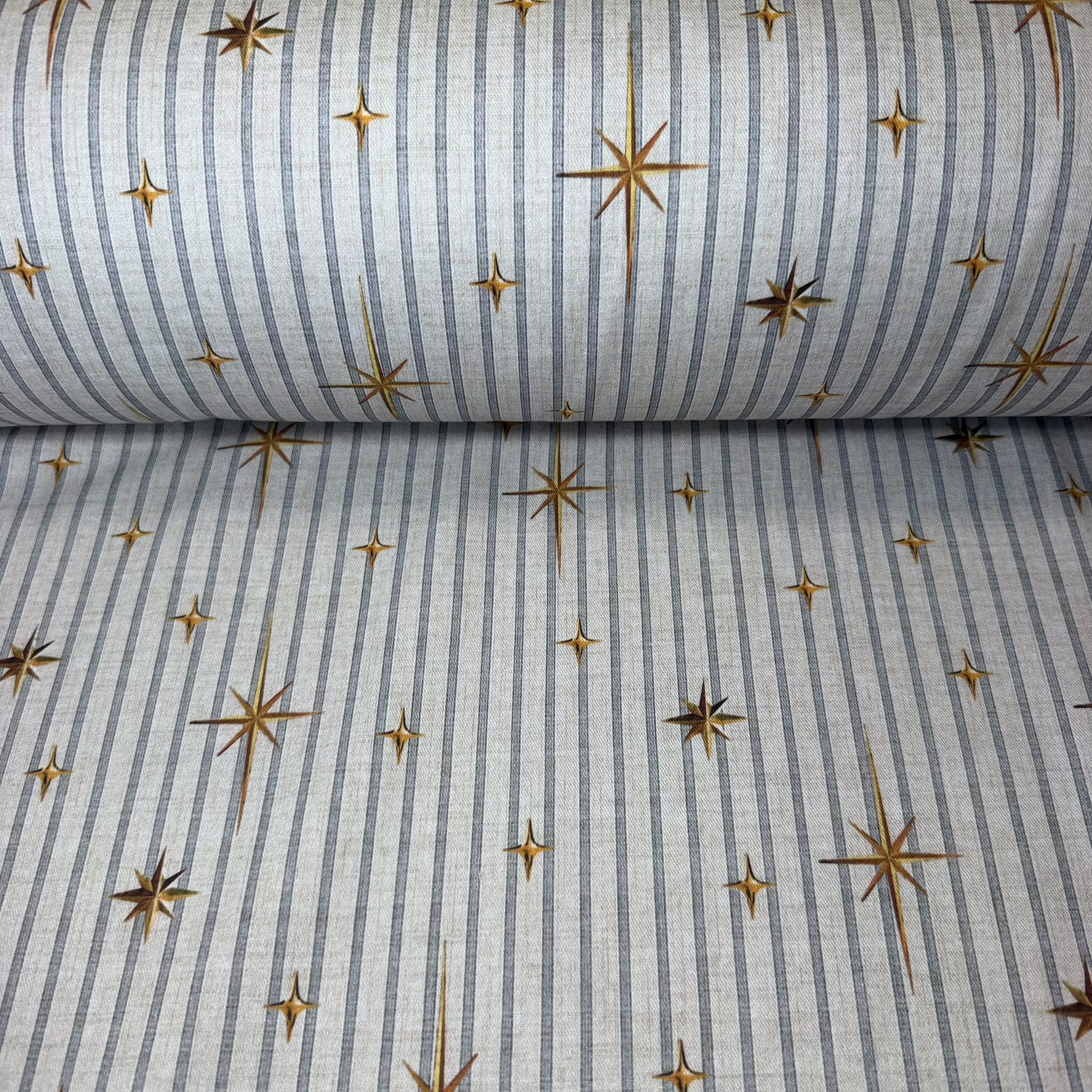 Half Panamá Rayas Grises y Estrellas (Ancho 3,20M)