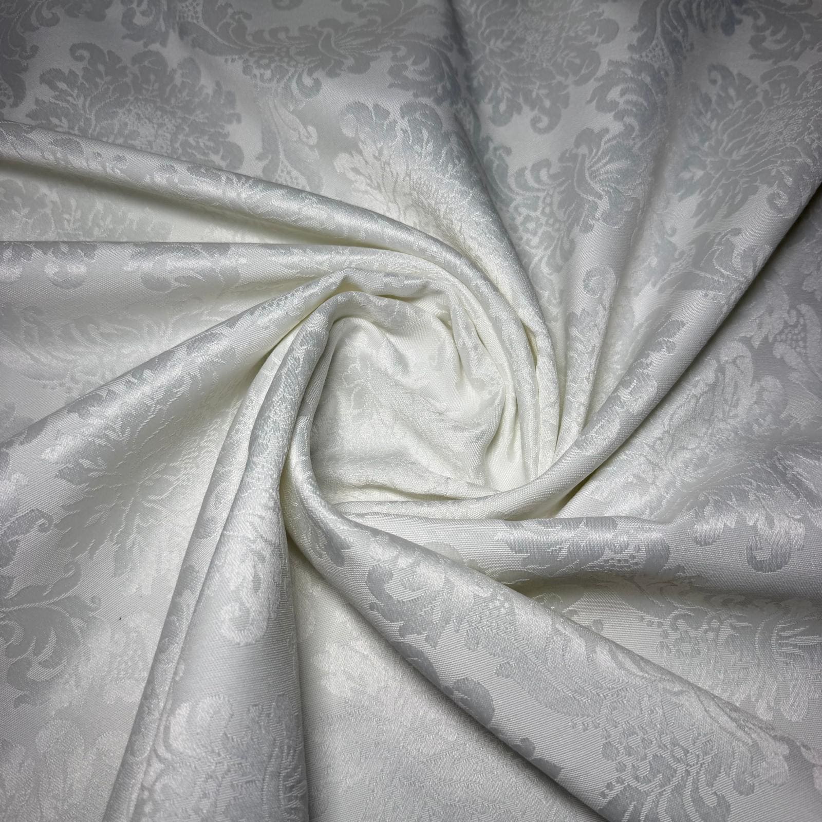 Tela de Damasco Jacquard Brocada Reversible Blanco (Ancho 2,80M) - Imagen 2