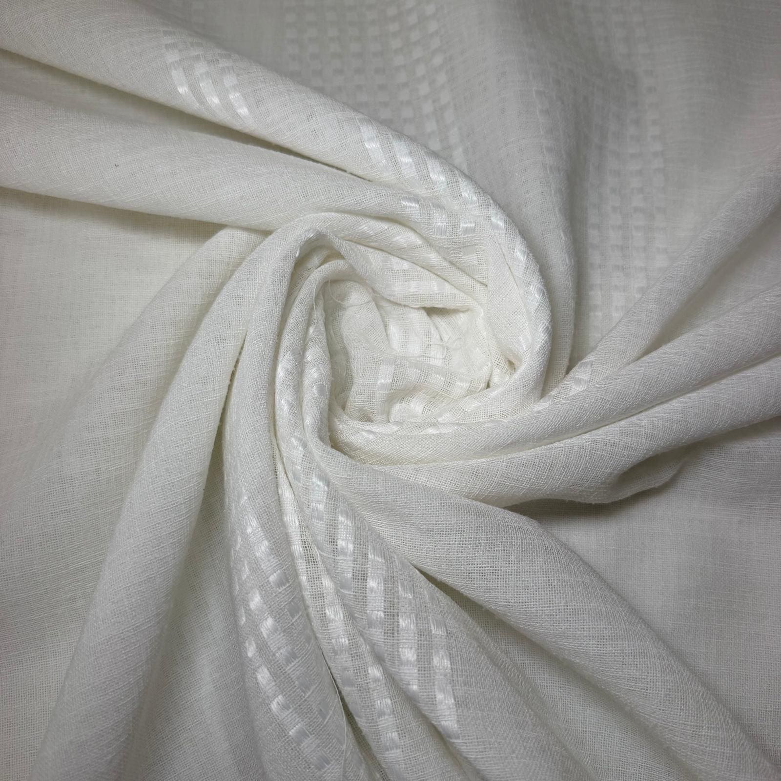 Tela de Visillo Blanco Tres Rayas (Ancho 3M) - Imagen 2