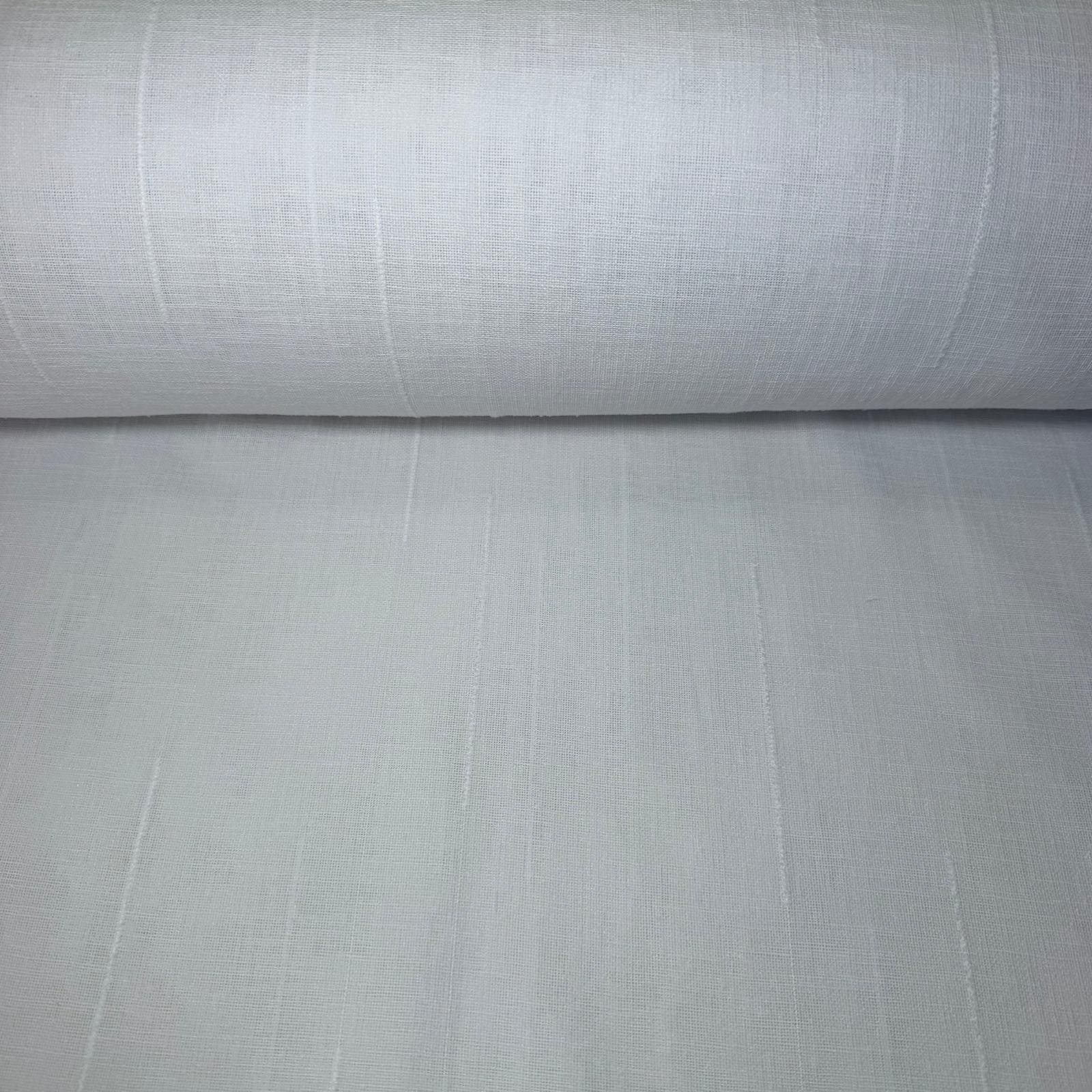 Tela de Visillo Detalle Rayas Blanca (Ancho 3M)