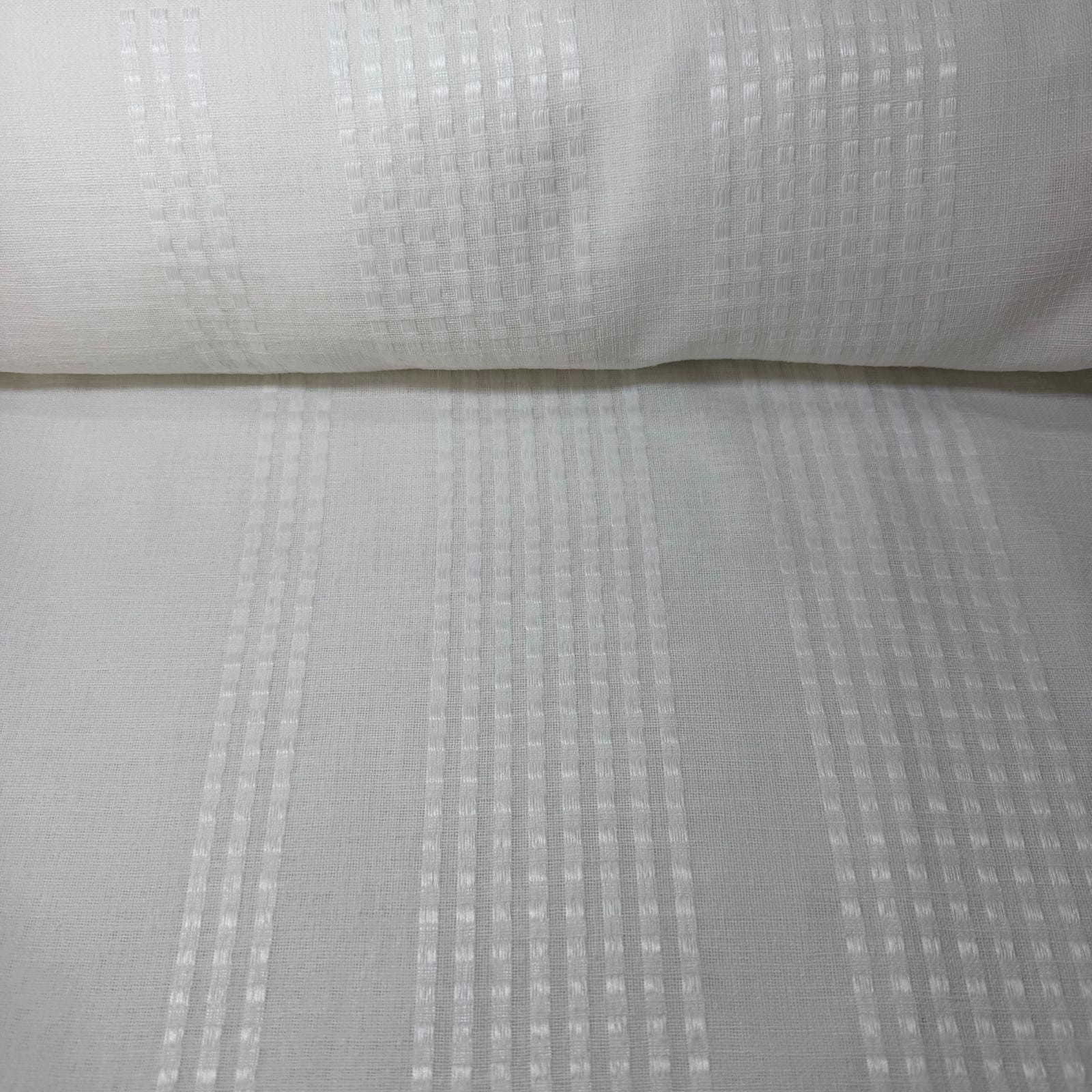 Tela de Visillo Blanco Tres Rayas (Ancho 3M)