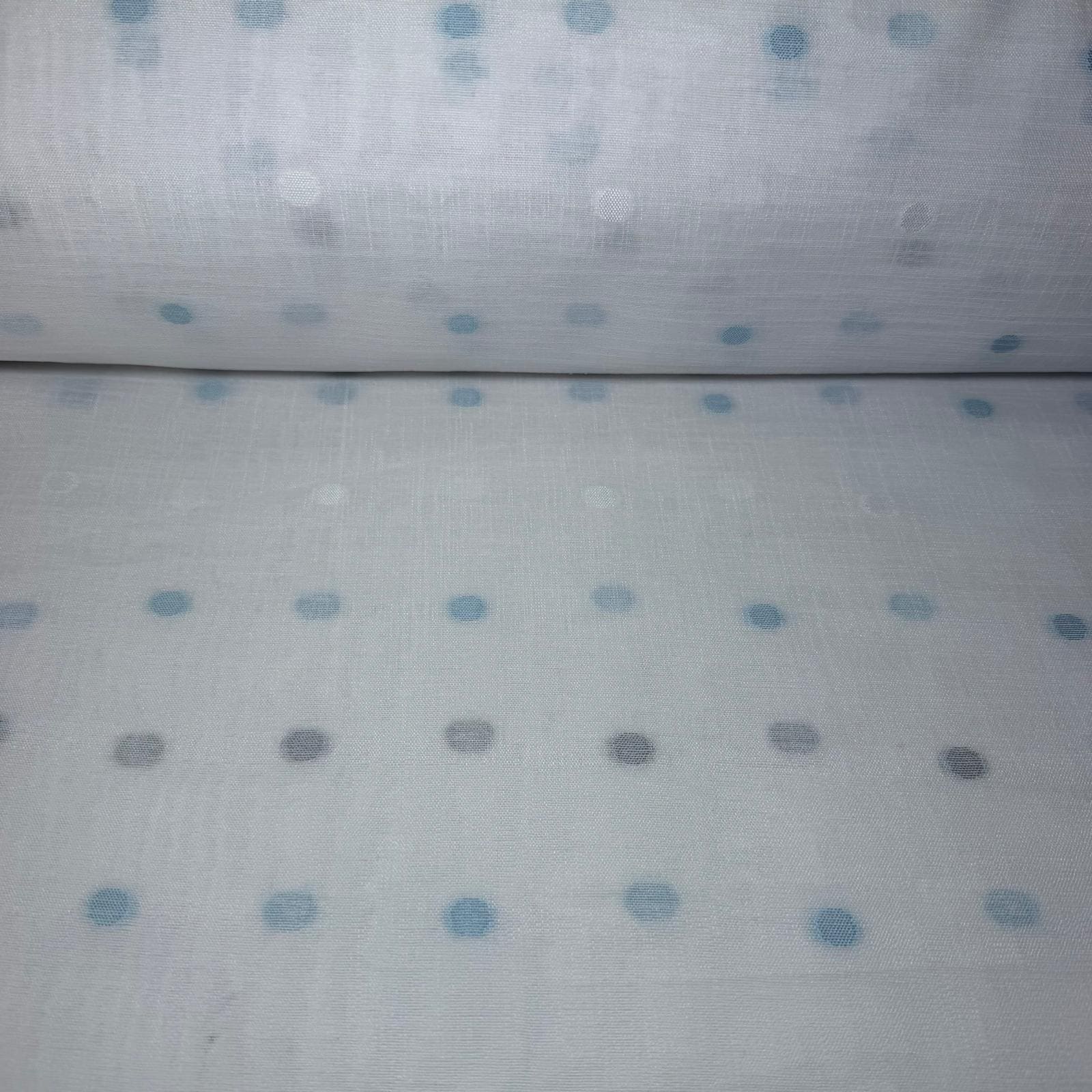 Tela de Visillo Blanca Lunares (Ancho 3,20M)