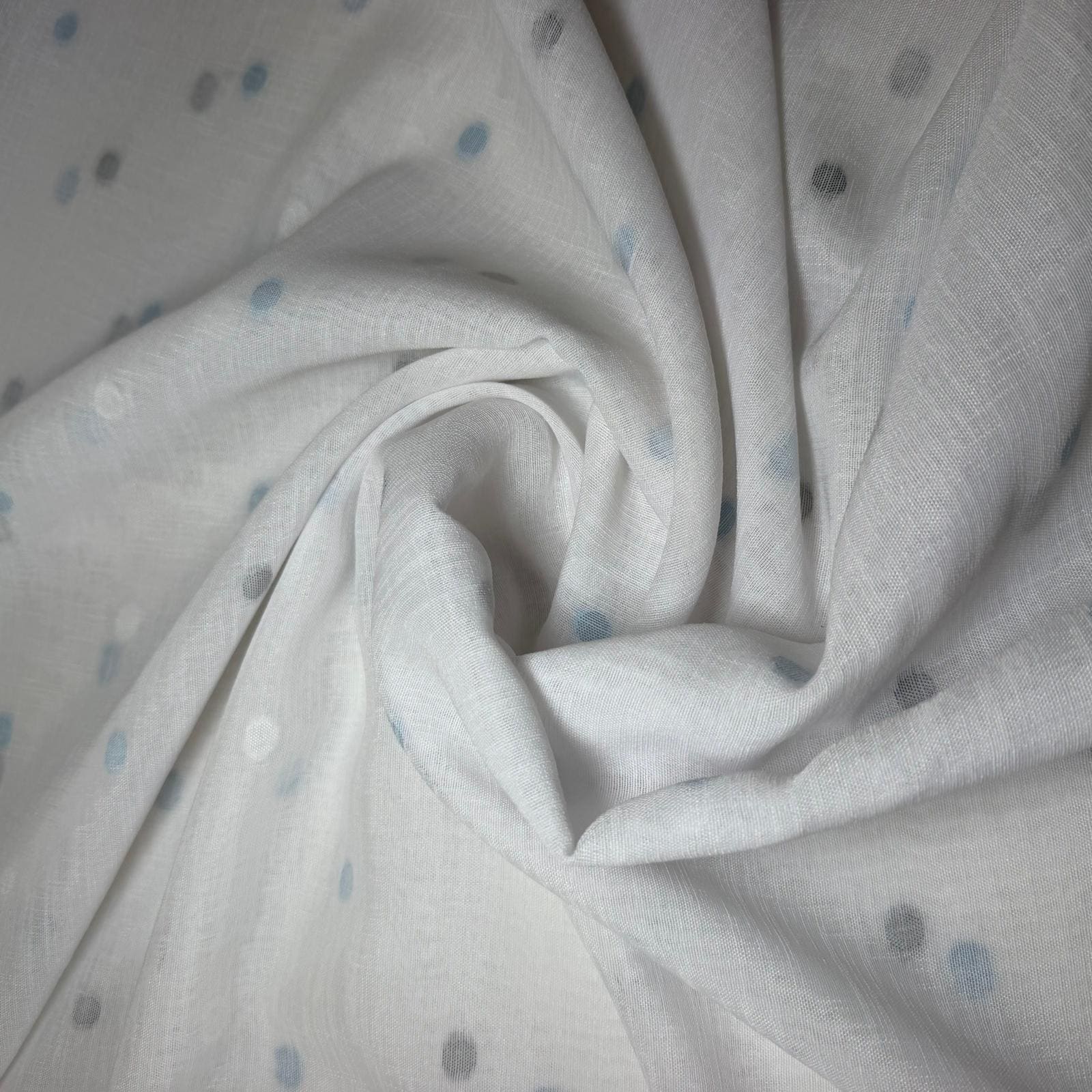 Tela de Visillo Blanca Lunares (Ancho 3,20M) - Imagen 2