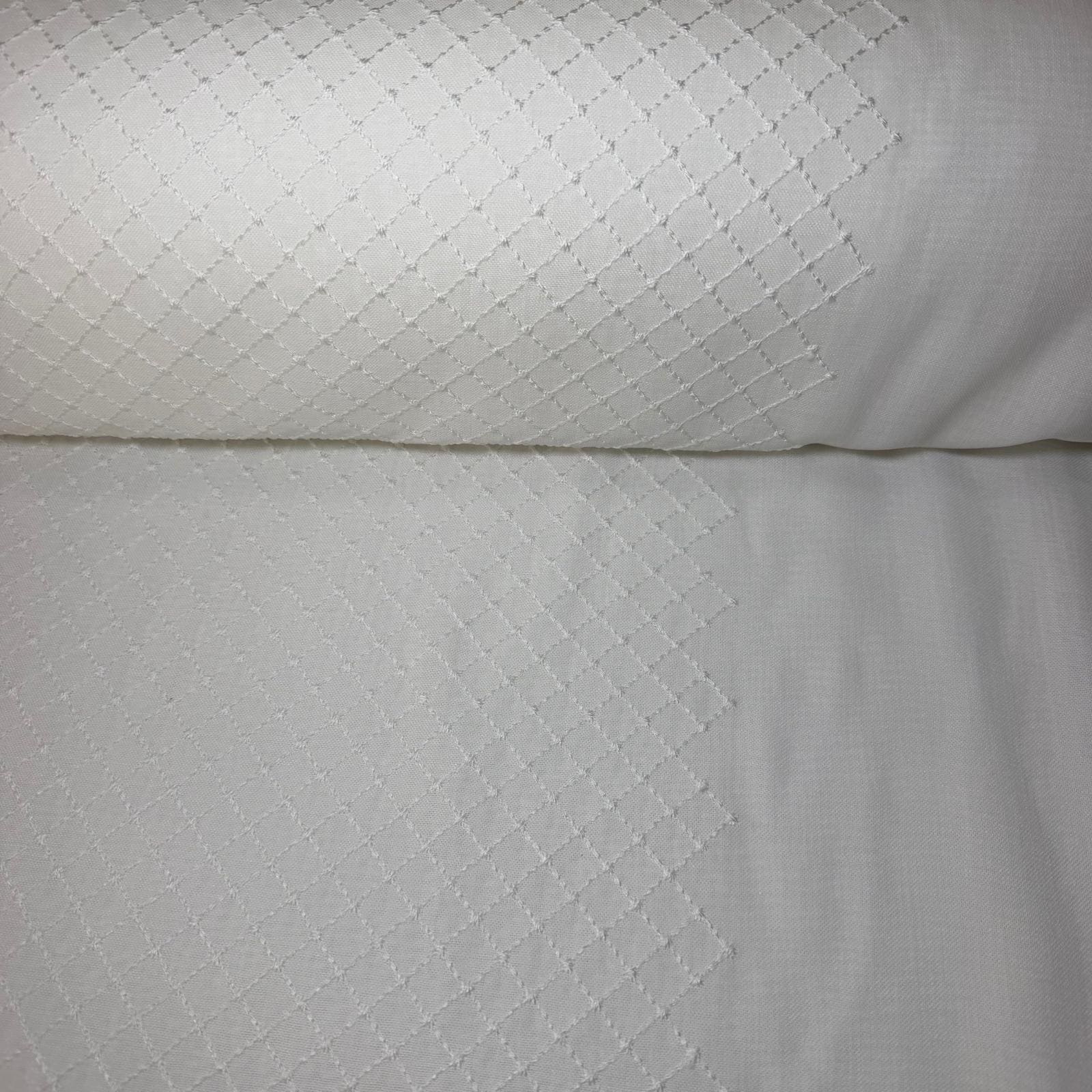 Tela de Visillo Cuadros Blanco (Ancho 3,10M)