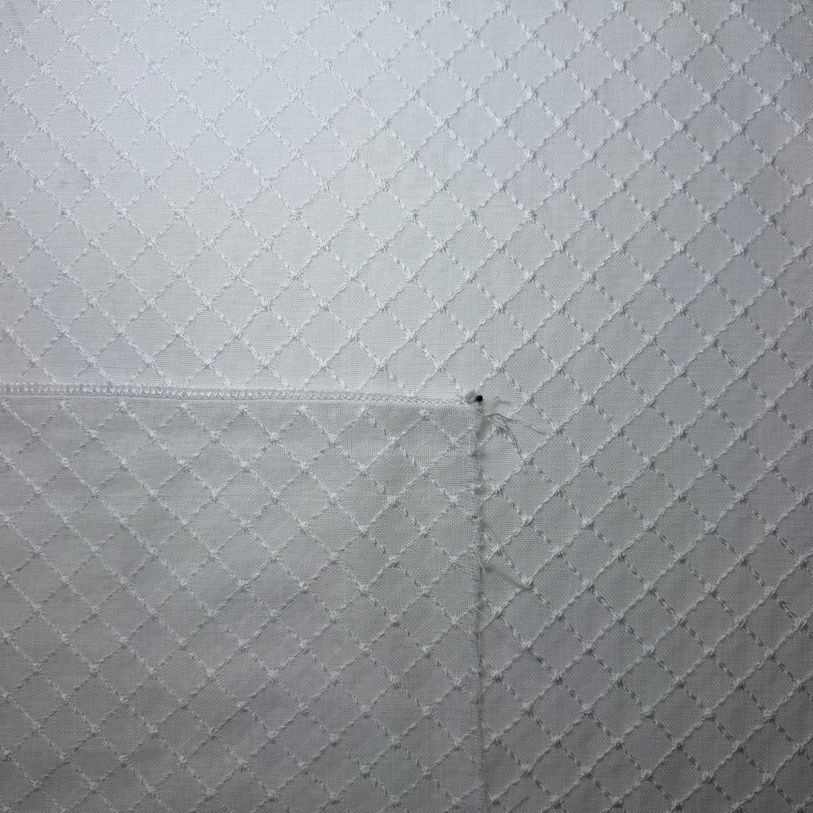 Tela de Visillo Cuadros Blanco (Ancho 3,10M) - Imagen 3