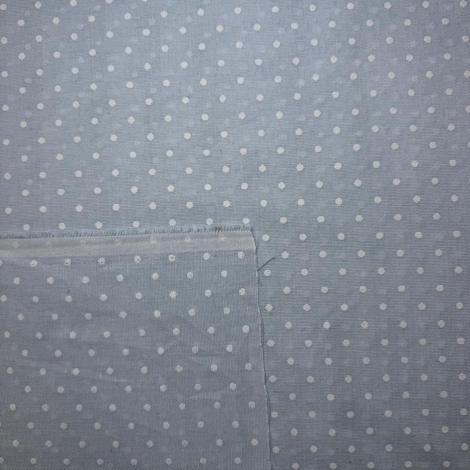 Tela de Visillo Mini Puntos Fondo Celeste (Ancho 2,80M) - Imagen 3