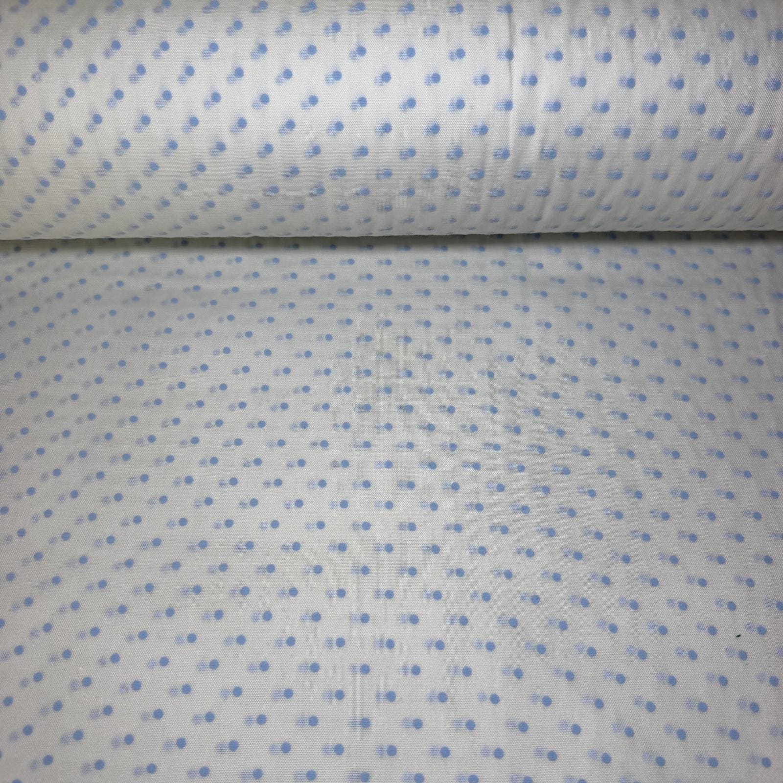 Tela de Visillo Mini Puntos Fondo Blanco (Ancho 2,80M)