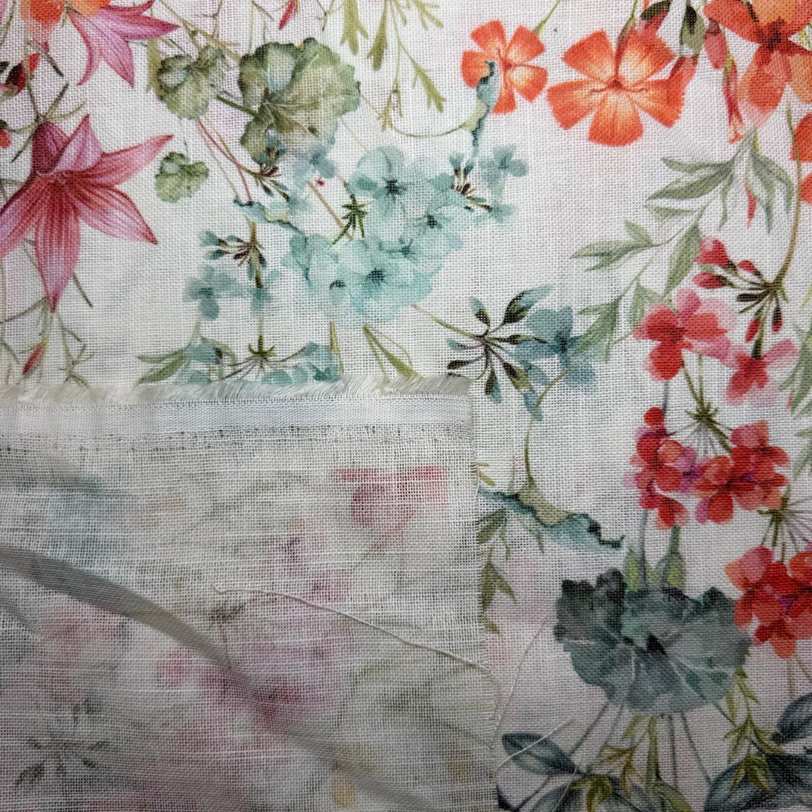 Tela de Visillo Flores Coloridas (Ancho 3M) - Imagen 3
