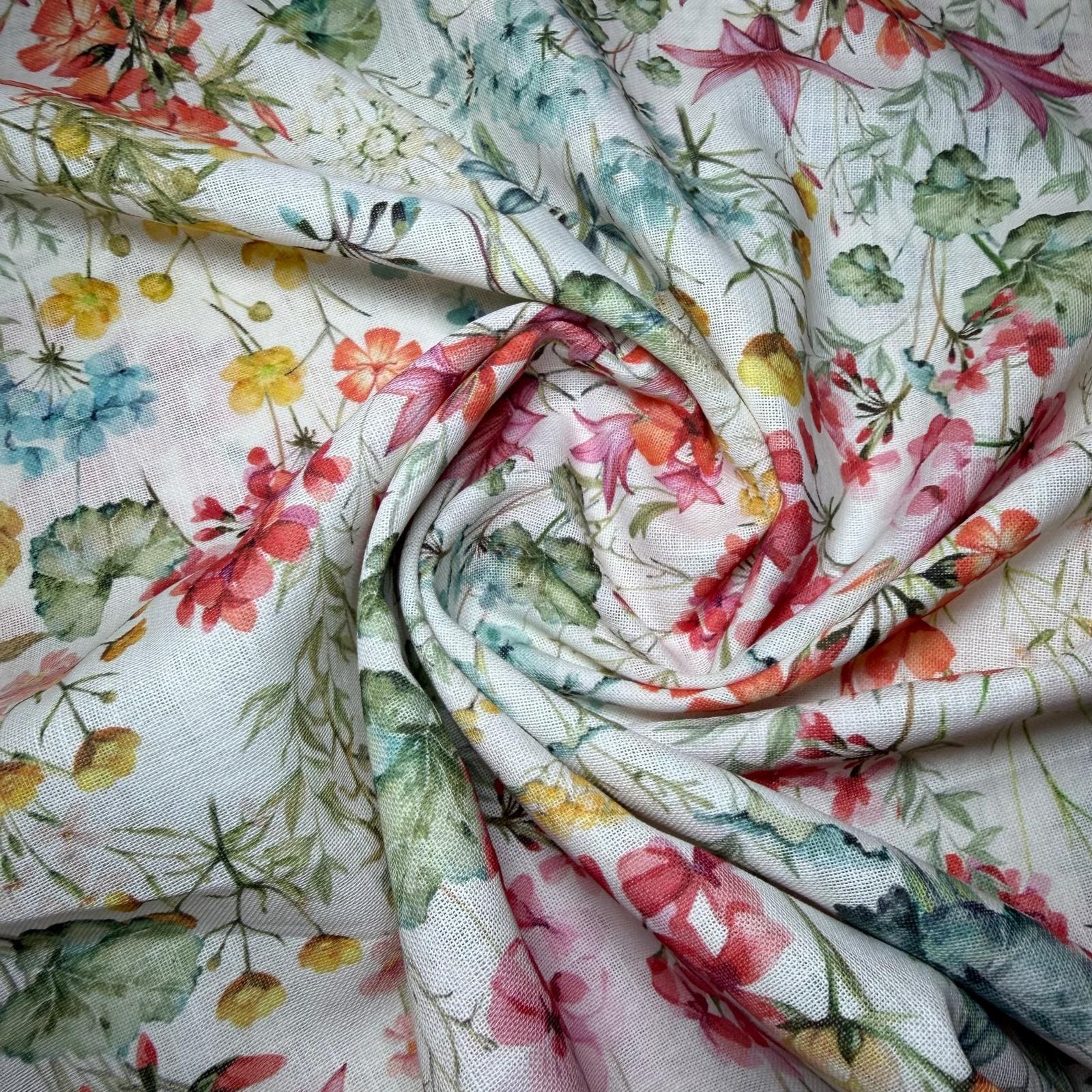 Tela de Visillo Flores Coloridas (Ancho 3M) - Imagen 2